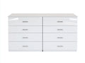 Cómodas de madera de ingeniería 160 x 45 x 82 cm - blanco brillante - 8 cajones para dormitorio y salón