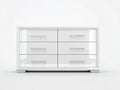 Cómodas de madera de ingeniería 140 x 40 x 78 cm - blanco brillante - 6 cajones para dormitorio y salón
