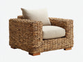Sillones de ratán 92 x 88 x 78 cm - ratán marrón natural - diseño amplio con reposabrazos para exterior