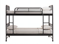 Literas de metal 200 x 95 x 165 cm - negro - con escalera integrada y barandilla superior