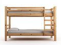 Literas de madera 205x105x175 cm - marrón natural - diseño rústico con escalera integrada