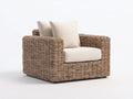 Sillones de ratán 95 x 90 x 80 cm - ratán marrón claro - diseño envolvente con reposabrazos para exterior